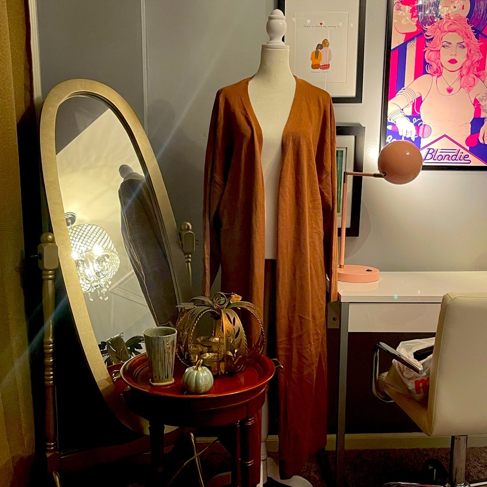 SHEIN Taupe floor length duster cardigan
